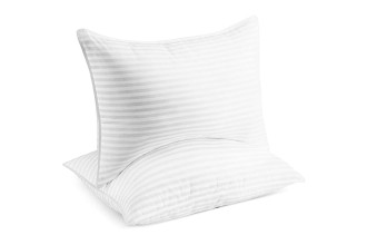 Beckham Hotel Collection Bed Pillows for Sleeping - Queen Size, Set of 2 - Soft Allergy Friendly, Cooling, Luxury Gel Pillow for Back, Stomach or Side Sleepers